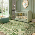 RELEANY Area Rugs 6'x9' Washable Non-Slip, Floral Vintage Distress Medallion - Image 3