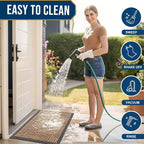 Smiry Front Door Mat Outside Entrance, Heavy Duty Sturdy Natural Rubber Doormat - Image 6