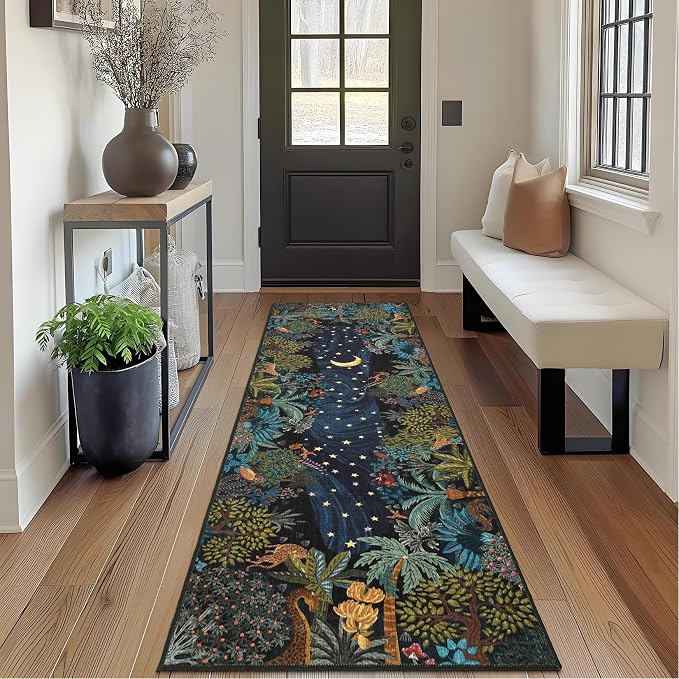 GarveeHome 2.5x8 Jungle Hallway Runner Rug, Soft Green Animal Long Kitchen - Image 3