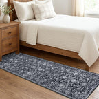 KILOCOCO Hallway Runner 2x7 Rug Runner Printed Vintage Floral Washable Kitchen - Image 3