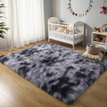 KICHOWUA Thick Area Rug 5x7 Dark Grey Fluffy Shag by KICHOWUA