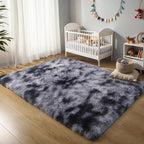KICHOWUA Thick Area Rug 5x7 Dark Grey Fluffy Shag by KICHOWUA