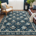 Lessymo Floral Living Room Rug 5x7, Soft Washable Area Rugs by Lessymo