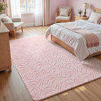 Macgace 6x9 Pink Area Rug, Soft Shag Carpet, Washable Living Room Rugs - Image 8