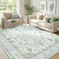 RELEANY Area Rugs 5'x7' Washable Non-Slip, Floral Vintage Distress Medallion by RELEANY