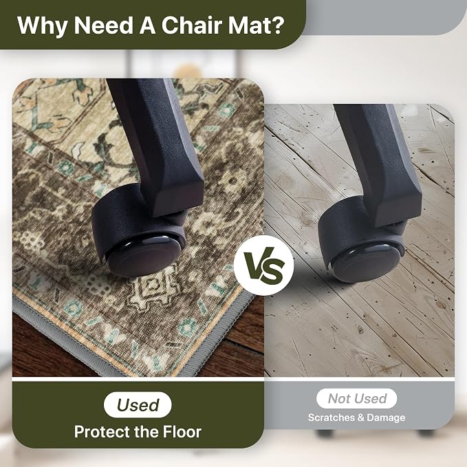 36"x48" Office Chair Mat for Hardwood Tile Floor, Under Desk Carpet Protector - Image 4