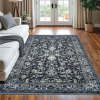KILOCOCO Area Rug 5x7 Living Room Rug Washable Printed Vintage Floral Non Slip by Kilococo