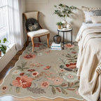 Lahome Floral Washable Rugs for Bedroom, 4X6 Area Rug Ultra-Thin Soft Living - Image 3
