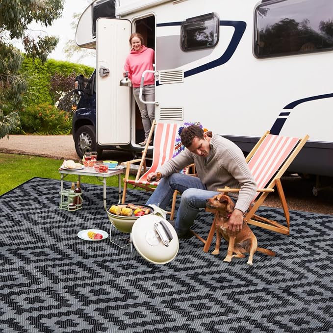SAND MINE Waterproof Outdoor Rug, Plastic Reversible Rug, Modern Area Rug - Image 6