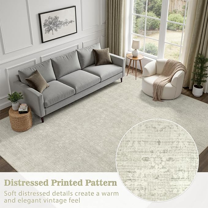 DCX 4x6 Beige Rug, Kid & Pet Friendly - Image 3