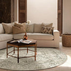 4x4 Round Bedroom Rug Washable: Living Room Rug Stain Resistant Non Slip Low - Image 3