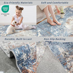 10x10 ft Square Living Room Rug – Washable Modern Abstract Area Rug - Image 6