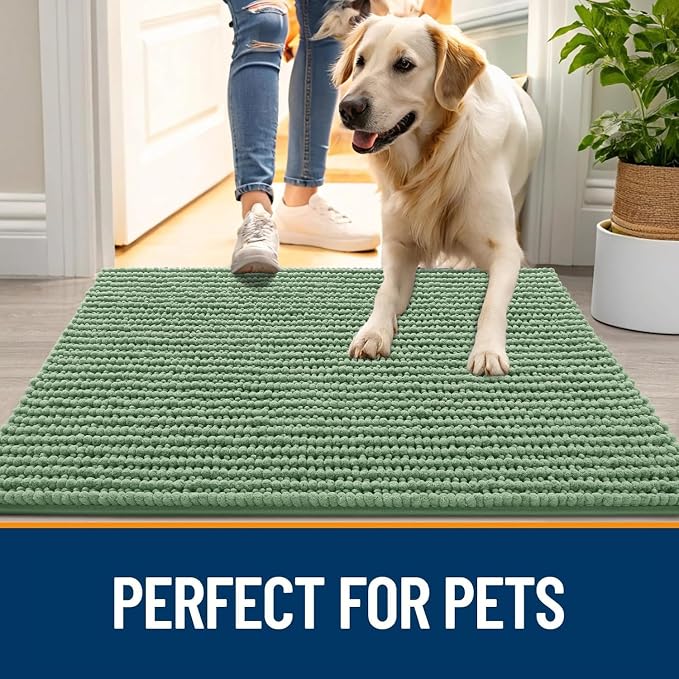 OLANLY Dog Door Mat for Muddy Paws 30x20, Ultra Absorbent Chenille Mud Doormat - Image 6