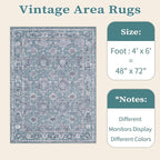 SERISSA Area Rug 4x6 Boho Rugs for Bedroom, Washable Non-Slip Living Room Rugs - Image 6
