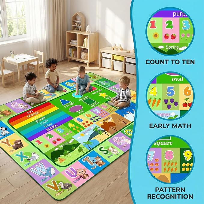 ABC Rugs for Kids Playroom Classroom, 4.5x6 Ft Educational Alphabet Rug - Image 5