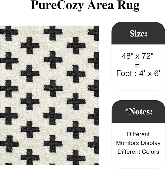 PureCozy Black and White Rug 4x6 - Image 2