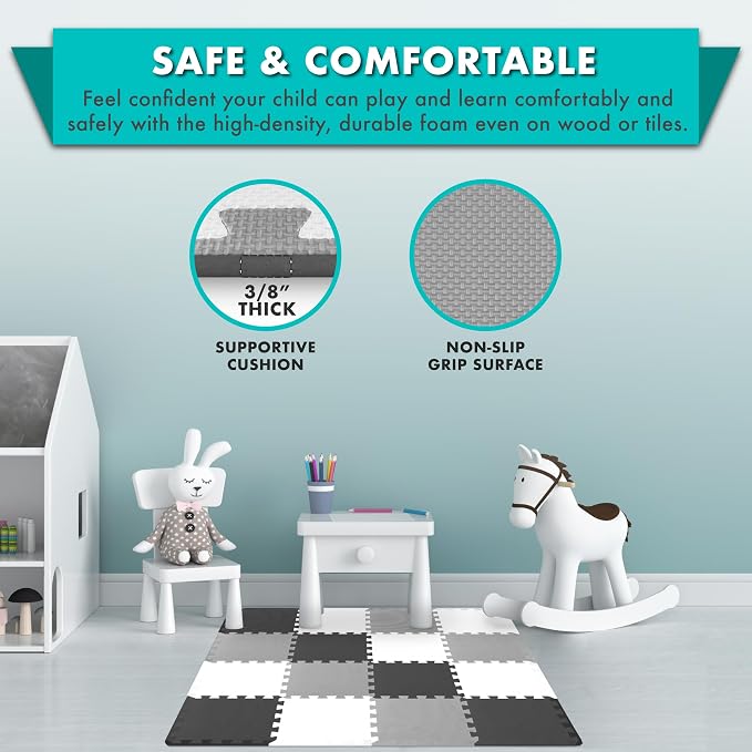 ProSource Baby Play Mat, Soft Foam Floor Tiles - Image 4