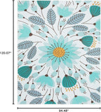 Lahome Floral Indoor Outdoor Rug 8x10, Non Slip Outdoor Patio Rug - Image 2