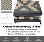 SAND MINE 6 x 9 Ft Reversible Mats, Plastic Straw Rug, Modern Area Rug - Image 4