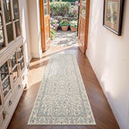 jinchan Zenith Floral Runner Rug 2x5 Washable Kitchen Runner Non-Slip Low-Pile - Image 2