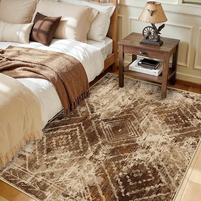 BESTSWEETIE Area Rug 6x9 Rug Machine Washable Non-Slip Low Pile Print Pattern - Image 9