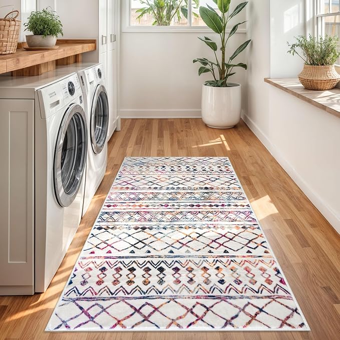 KUTA 3x5 Rugs for Entryway Boho Area Rug for Living Room, Moroccan Multi-Color - Image 3