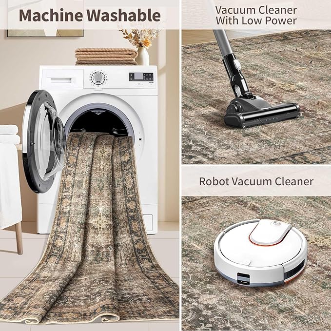 Rugxara Area Rugs for Living Room Bedroom, Washable Rug, Non Slip & Low Pile - Image 5