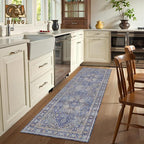 Washable Area Rug 2'6'' x 8' Vintage Traditional Persian Mat - Image 4
