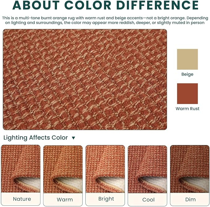 KOZYFLY Orange 2x7 Washable Kitchen Runner Rug, Non Slip Runners - Image 3
