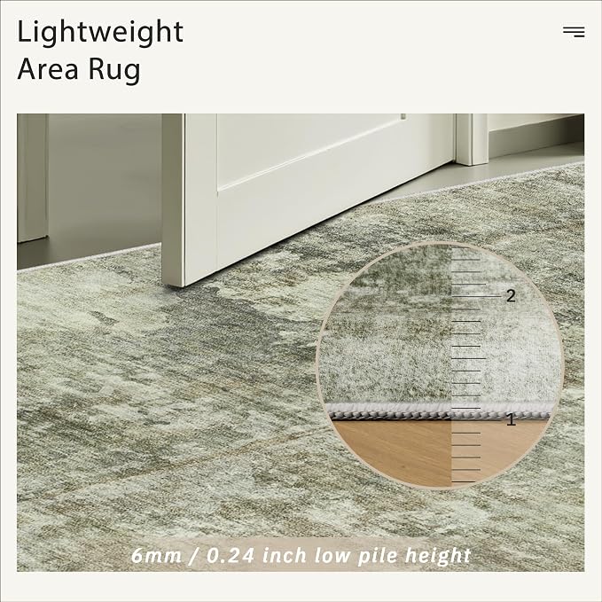 Soalmost Abstract Rug 8x10 Large Living Room Neutral Modern Washable Area Rugs - Image 7