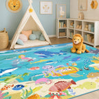Large Blue Ocean Rug for Kids Room – 8x10 Play Mat - Image 5
