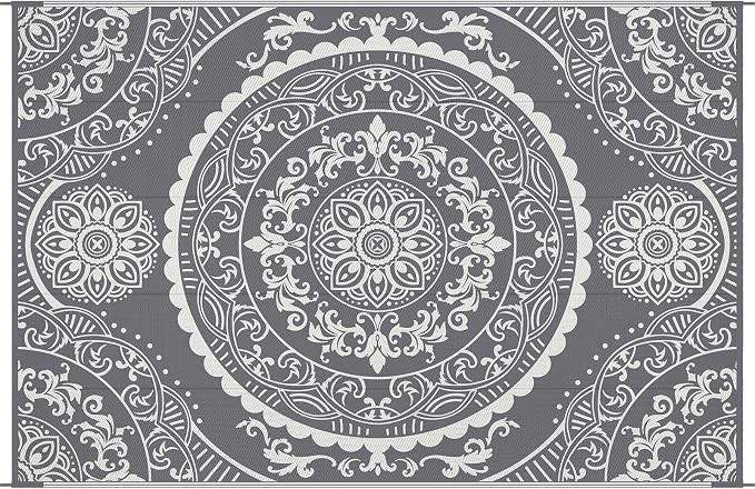 Pauwer Waterproof Outdoor Rug 6x9, Reversible Plastic Straw Patio Camping Rug - Image 9