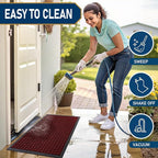 Smiry Front Door Mat Outside Entrance, Heavy Duty Natural Rubber Doormat - Image 5