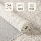 Rugxara Washable Area Rug for Living Room, Vintage Neutral Boho Rugs for Office - Image 4