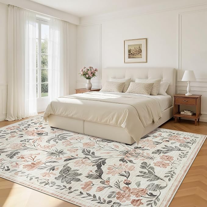 5x7 Area Rugs Washable Rug: Boho Living Room Rug Soft Non-Slip Low Pile Carpet - Image 2