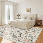 5x7 Area Rugs Washable Rug: Boho Living Room Rug Soft Non-Slip Low Pile Carpet - Image 2
