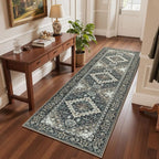 Lessymo Washable Runner Rug for Hallway, Floral Medallion Vintage Rugs by Lessymo