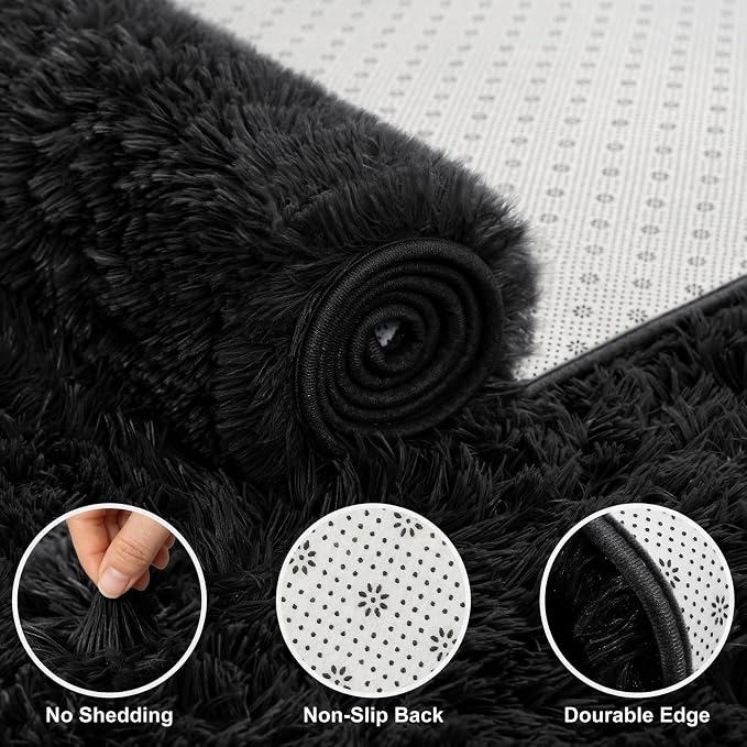 Shag Area Rugs for Bedroom Living Room, 8X10 Ultra Soft Fluffy Area Rugs for - Image 4