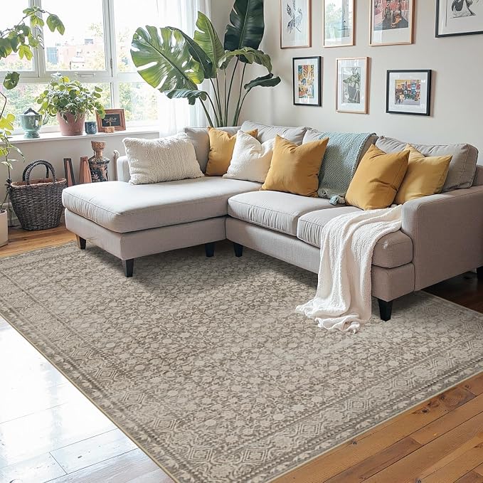 Rugxara Washable Area Rug for Living Room, Vintage Boho Rugs for Office - Image 3