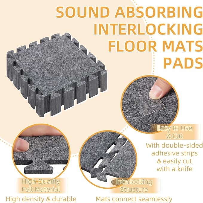 16Pcs Sound Absorbing Interlocking Floor Mats, Non-Slip Anti Vibration - Image 3