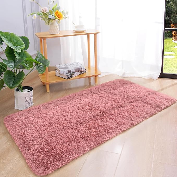 Chicrug Soft Runner Rug for Bedroom Living Room Plush Fluffy Rug 2x4 Feet - Image 2