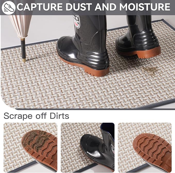 Indoor Door Mat 24x72 Dirt Resistant and Absorbent, Non-Slip Rubber Backing - Image 3