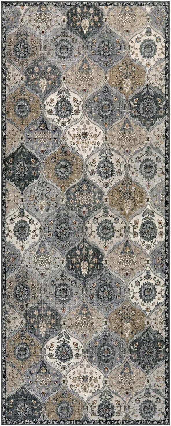 Lahome Moroccan Trellis Kitchen Runner Rug, 2x5 Washable Runners - Image 7
