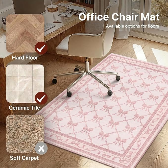 36"x60" Office Chair Mat for Hardwood Tile Floor, Under Desk Carpet Protector - Image 3