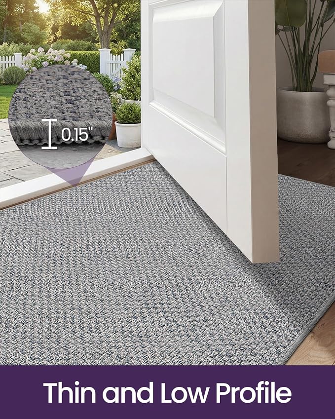 DEXI Ultra Thin Door Mat Indoor Entrance 24x36, Non Slip Rubber Backed Entryway - Image 4