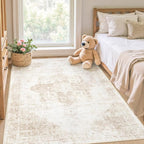 Area Rug 3x5 Washable Rug, Vintage Boho Medallion Entryway Rug Non-Slip Soft - Image 2