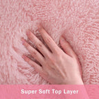 Fluffy Pink Area Rug for Bedroom Living Room Soft 8x10 Fuzzy Washable Rugs - Image 8