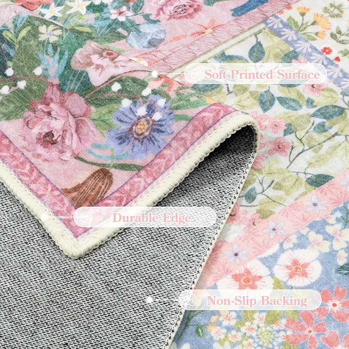 LIVEBOX Pink Washable Rugs 8x10 - Image 5