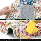 HEBE Hallway Runner Rug 2'8''x8' Washable Vintage Distressed Area Rugs Non Slip - Image 3