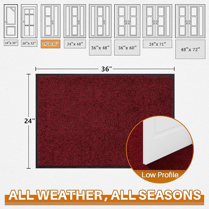 Mibao Front Door Mat Indoor Entrance, Dirt Trapper Welcome Mat - Image 2